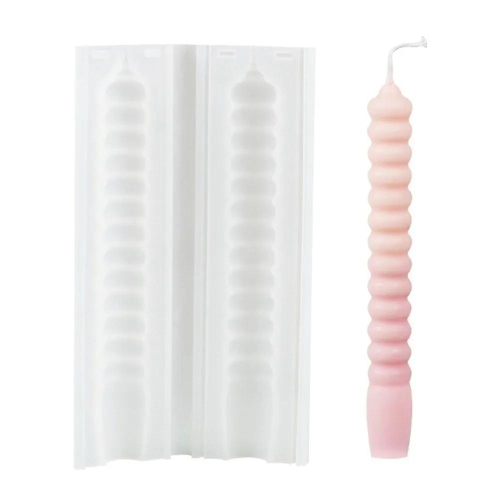 New Silicone Candle Making Mold Non-Stick Easily Demold Plaster Resin Mold Geometric Spiral Wax Rod Mold DIY Crafts