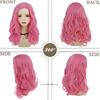 Pink Wigs for Women Synthetic Hair Long Curly Wig with Side Bangs Anime Cosplay Party Halloween Red Costume From Heat Resistant