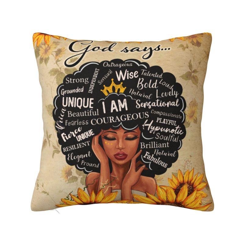 Custom Nordic Own Your Afro Sofa Cushion Cover Soft Abstract African Women Throw Pillow Case Home Decorative