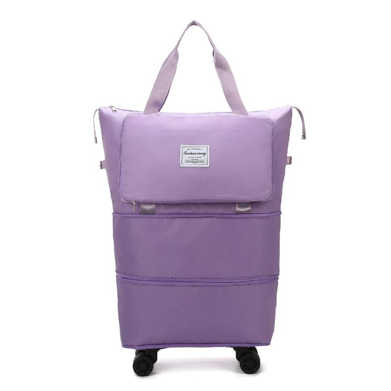 

Сверхбольшая вместимость Двухслойная Расширенная Сумка на колесах Ручная/на пятке Дорожная сумка Складная Разделение мокрого и сухого Спортивная сумка Чехол на ручку фиолетовый