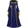 Abito Medievale Celtico da Donna con Lacci, Manica Lunga, Lunghezza Pavimento, Costume di Halloween