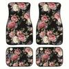 4 PCS New Bohemia Style Car Foot Pads Front Rear Botanical Prints Floor Mat Set Decorative Car Interior Rugs Automotive Supplies
