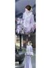 2025 Winter Women's Chic Furry-Trim Chinese Style Jacket & Skirt Set