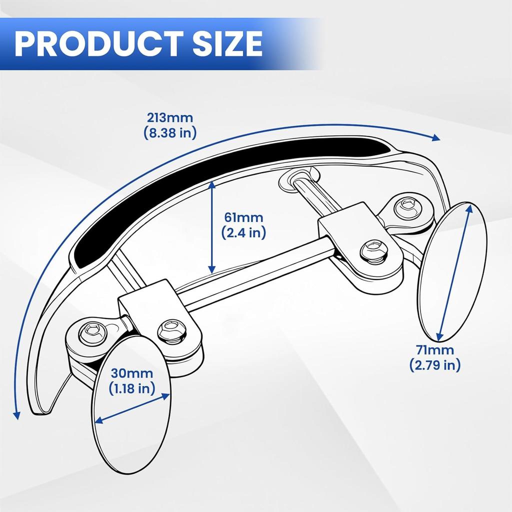 GUAIMI Motorcycle Mirrors 180 Degree Wide-angle Safety Rear View Mirror Blind Spot Side Mirror for Motorcycle, ATV/UTVs, Scooters, Cars, Aircrafts,