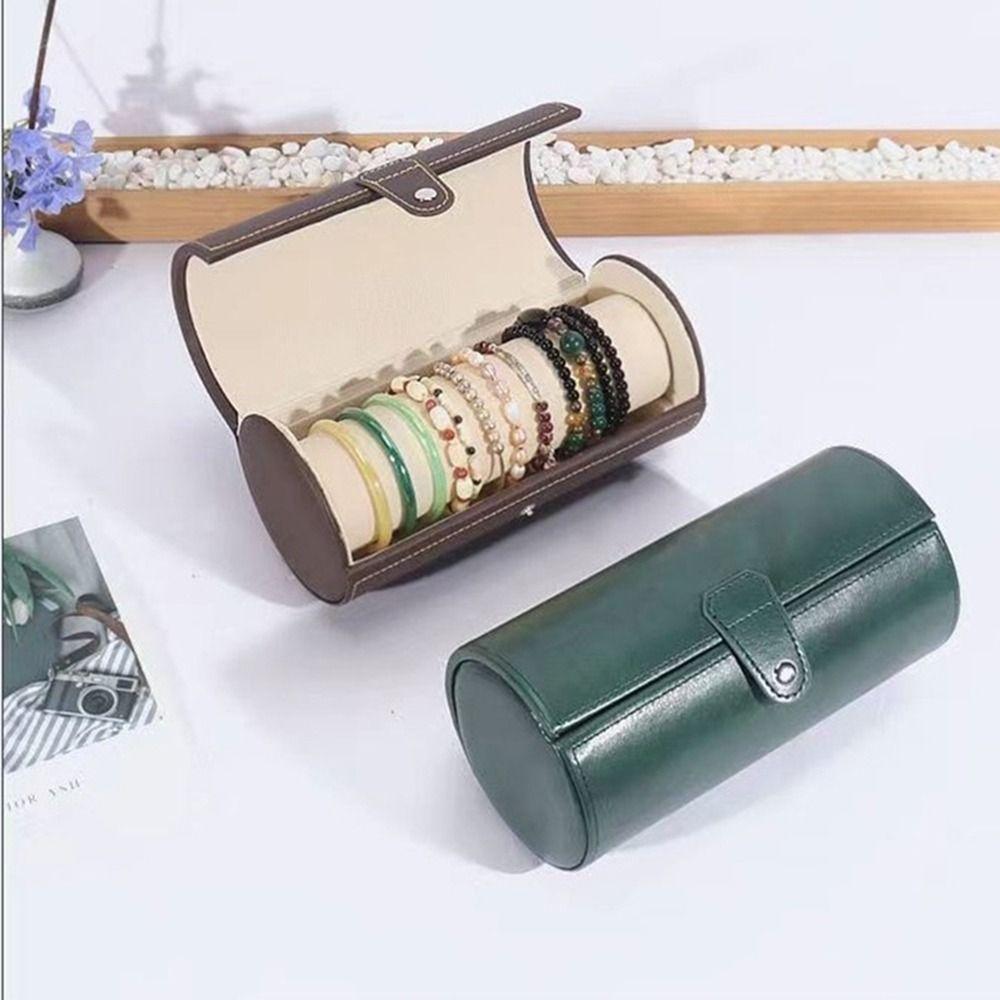 Étui de voyage porte-montre portable Cylindrique Porte-rangement pour bracelets Collection antique