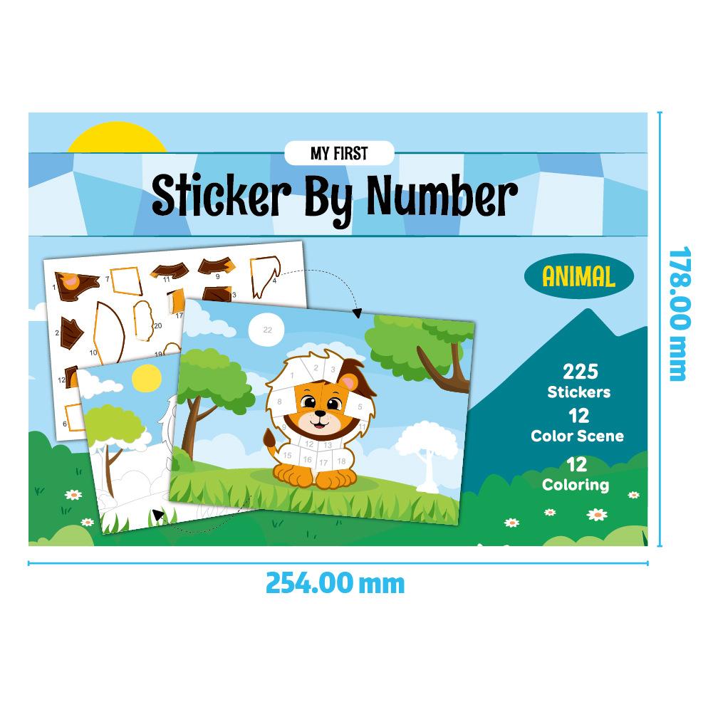 Cross-border Children's Jigsaw Sticker Book 3-6 Years Old Handmade Diy Cartoon Flash Animal Sticker Painting Early Education Sticker Picture Book