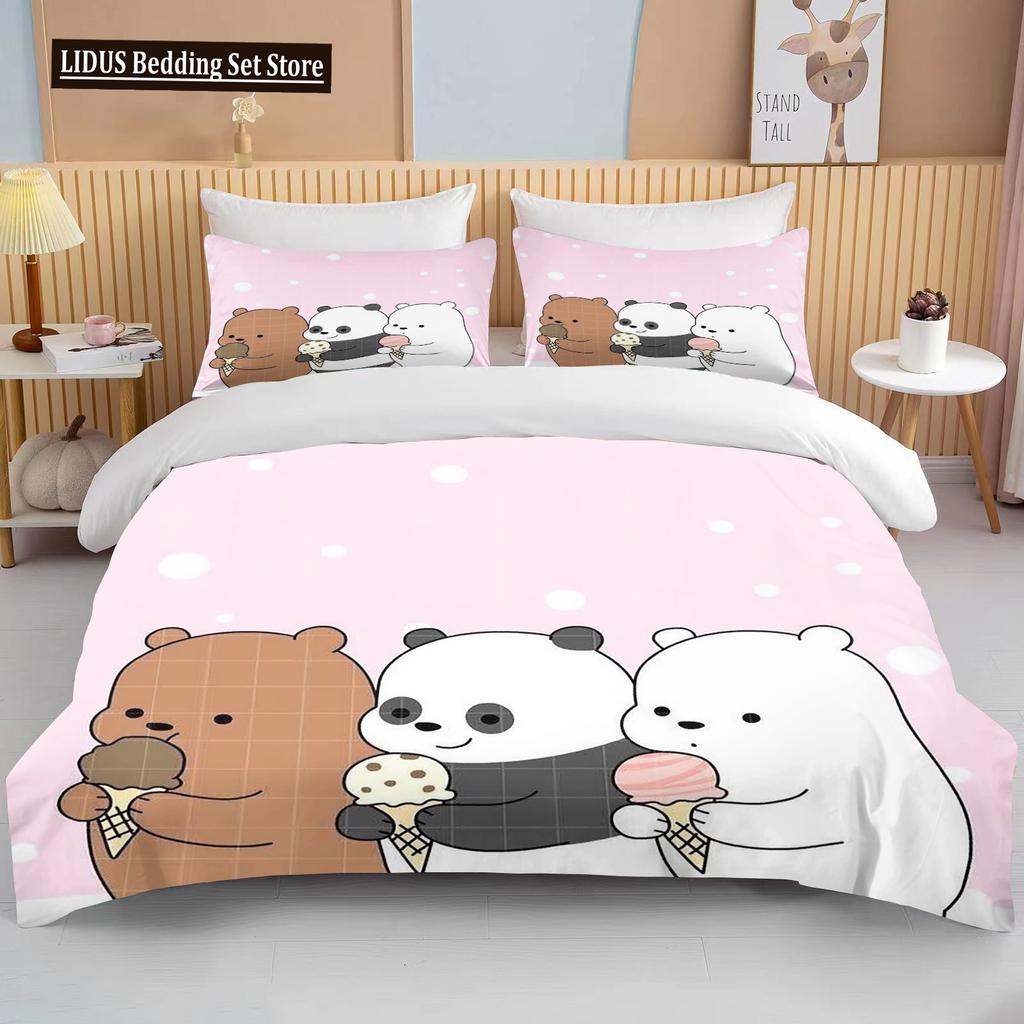Bubu Dudu Cartoon Cute Bear Kawaii Christmas Gift King Twin Double Boys Bedding Set Microfiber Or Polyester Duvet Cover Set