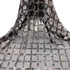 Sequin Block Embroidered Fabric Mesh Base Shiny Women Dress Diy Fashion Designer Mesh Embroidery Fabric Sew Craft Supplies