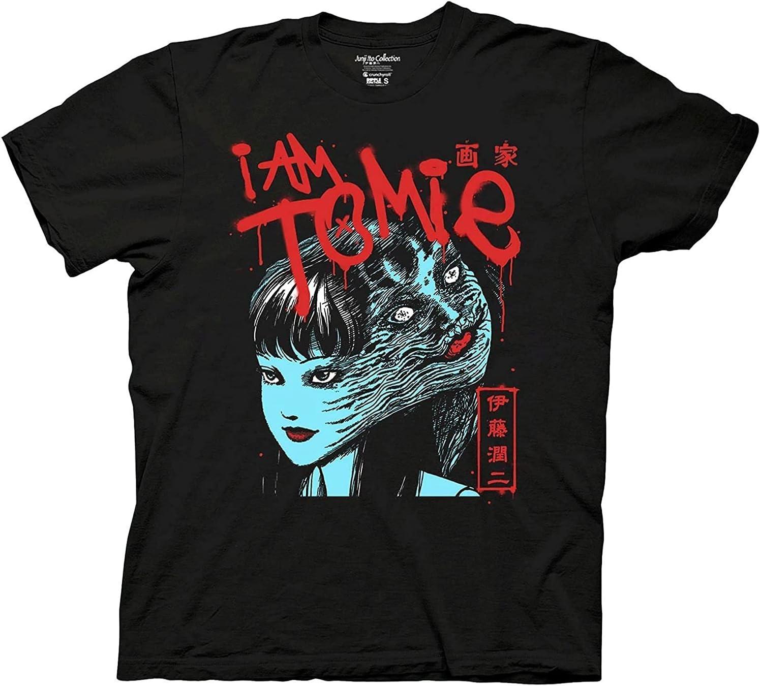 Мужская футболка Junji Ito Tomie Kawakami - Графическая футболка Манга Аниме XXXXXL чёрный