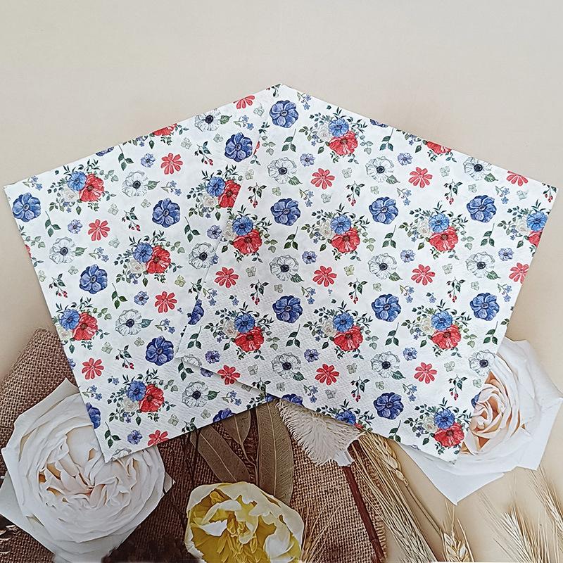 20Pcs Floral Printed Napkins, Disposable 2 Layer Paper Napkins for Party Hotel Dinner Table DIY Decor