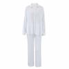 Fashion Style New Arrival Loose Long Sleeves Shirt Pants Pure Color Suit Homewear Shirt Long Pants Set