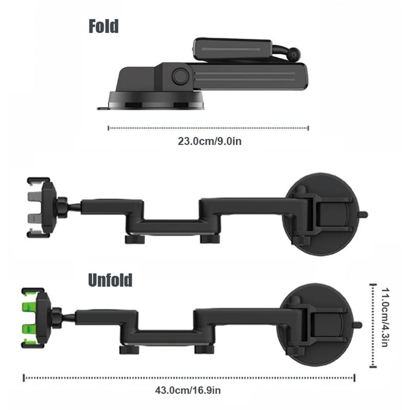 Universal Car Phone Mount Holder with Adjustable Height Long Arm Heavy Duty Suction Cup for Truck AUTO Dashboard Cell Phone
