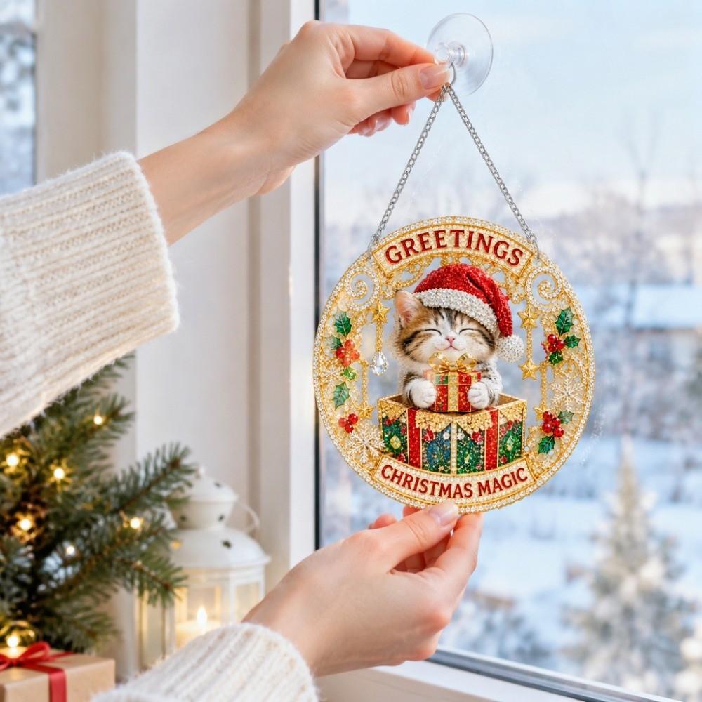 100Pcs Christmas Puzzle Ornament High Transparency Christmas Ornament Durable DIY Suncatcher Home