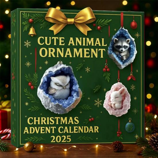 Geode Animal Advent Calendar 2025 24 Days Countdown Calendar with 2D