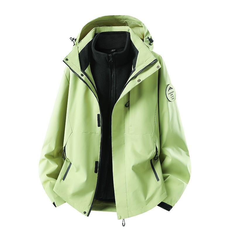 Men Women 3-in-1 Waterproof Windproof Hiking Jacket With Removable Down Liner Outdoor Trekking Camping Winter