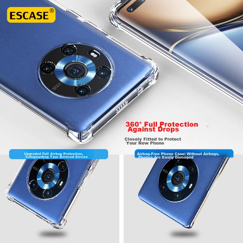 Honor Magic3 Phone Case Protective Cover Full Silicone Airbag Shockproof Soft (With Lanyard Hole) ES-Ip9 Series Upgraded Version Translucent White