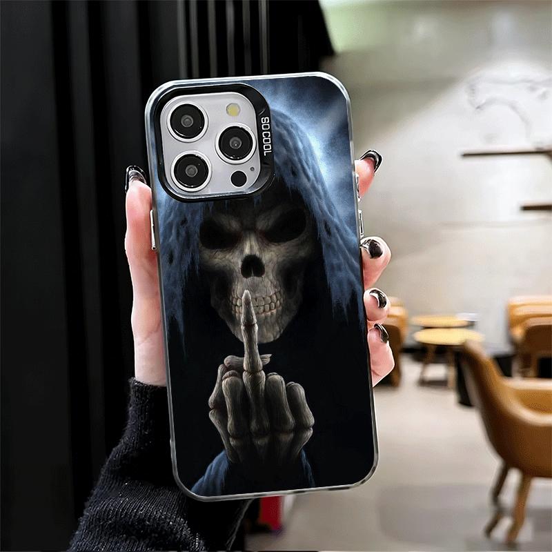 Grim Reaper Skeleton Funny Style Soft Phone Case for iPhone 15 16 17 Pro Max 17Air 16E 14 Plus 13 12 Mini Shockproof Cover Back