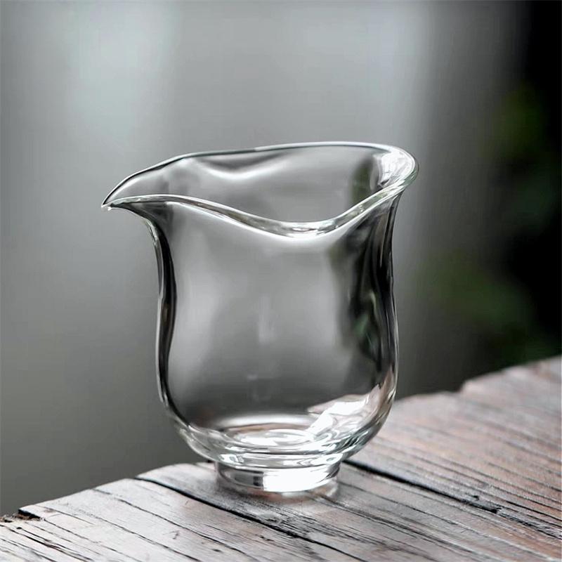 Japanese style Anti Scalding Flaring Hammer Pattern Glass Tea Pitcher Fair Mug Thickened Chahai Teacup Kung Fu Tea Set Accessori