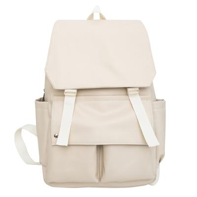 Solid Color Motorcycle Neutral Men and Women's Large Cover Backpack Japanese and Korean Casual Style Single-shoulder Backpack