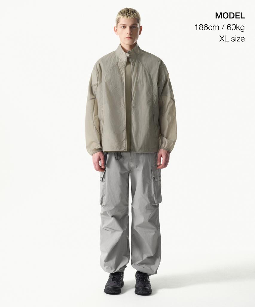 Musinsa Standard [City Leisure] High-Neck Sheer Windbreaker Jacket [Grayish Beige]