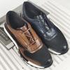 Fashion Men's New Men's Color Low Top Sports Shoes Handmade Cowhide Fabric Splicing Lace-up Casual Shoes Zapatos Sapat A22