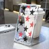 Red and Black Star Pattern Lucency Phone Case for IPhone 14 15 16 13 12 11 17 Pro Max 12 13 Mini Soft Cover