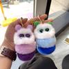 Niedliche bunte Plüschraupen Schlüsselanhänger mit Sonnenbrille Weicher Kaninchenfell Tier Pompon Anhänger Mit Schlüsselringen Für Damen Handtasche