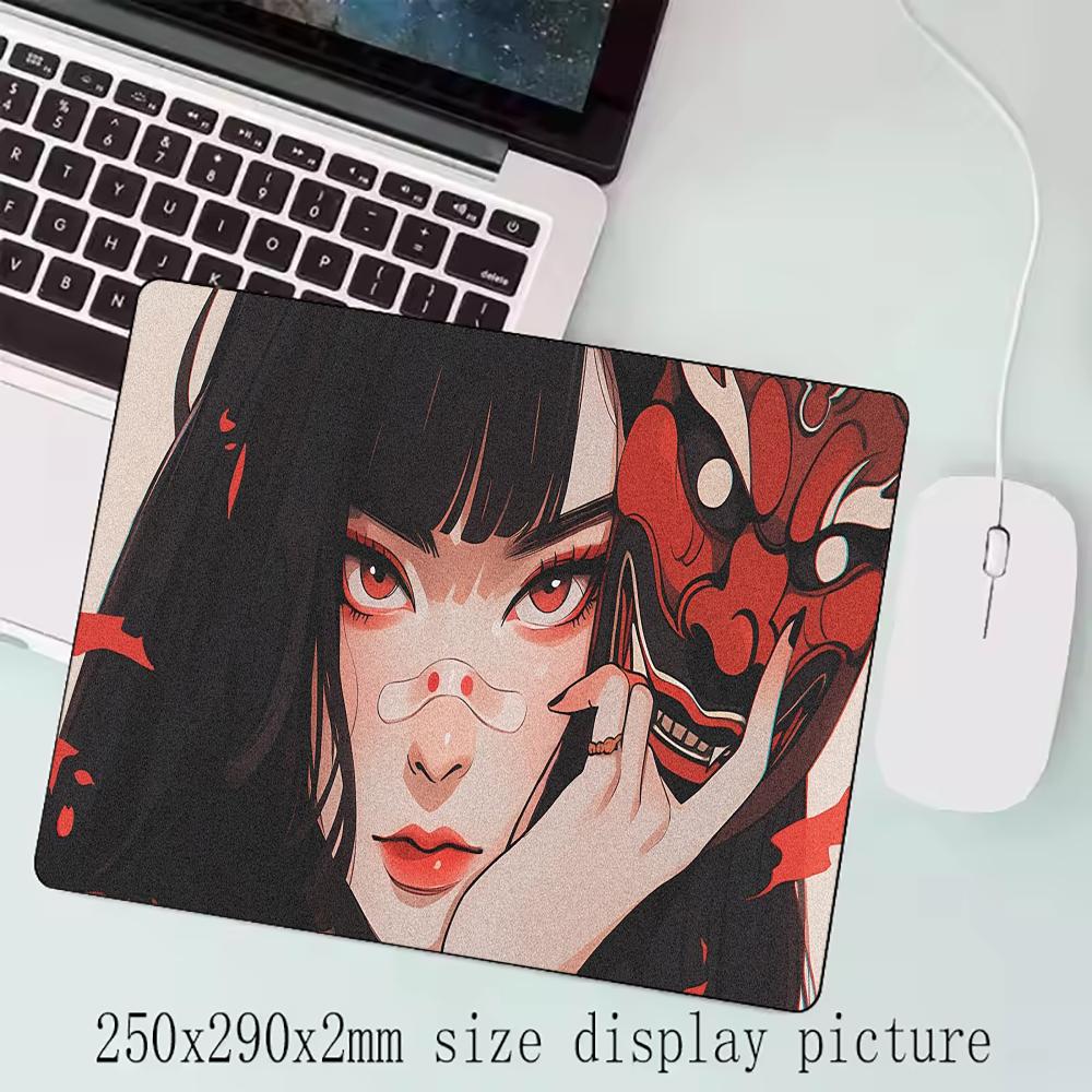 Mask anime girl Mouse Pad Large Computer Office Game Table Mats XXL Rubber Anti-slip Gaming Keyboard Mousepads Long Desk Pads