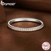 BAMOER Moissanite Wedding Band 925 Silver Eternity Rings Platinum Plated Lab Created Diamond Stackable Ring for Women