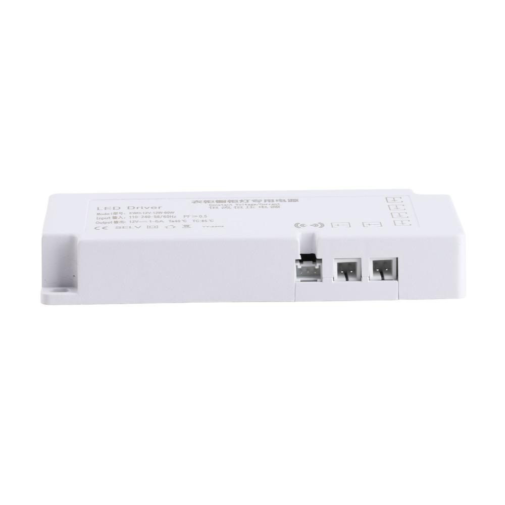 12V 5A LED Cabinet Light Power Supply Integrated 6-Bit Jump Wire 12-60W LED Driver USPlug PC Retardance Power Supply Transformer