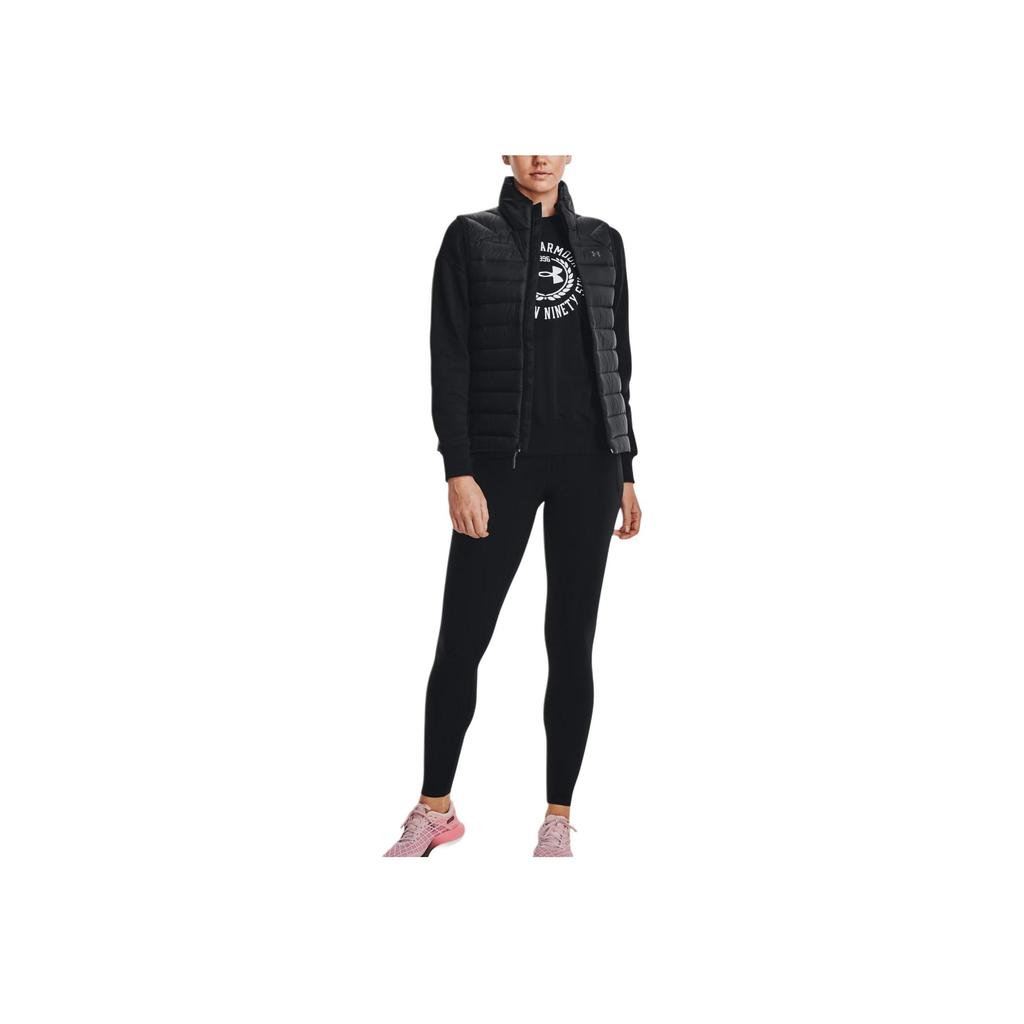 Under Armour Solid Color Logo Zip Collar Vest Women Black 1372647-001