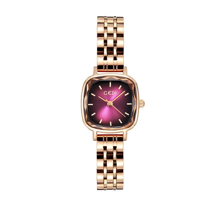Simple And Compact Dial Women'S Watch Retro Schoolgirl Square Steel Belt Quartz Watch