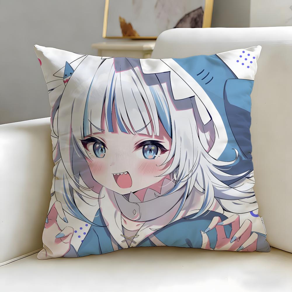 Виртуальный айдол Gawr Gura Hololive EN Наволочка Мягкая и Легко стирающаяся – Универсальная для Дивана, Кровати, Путешествий и Офиса 30cmx30cm