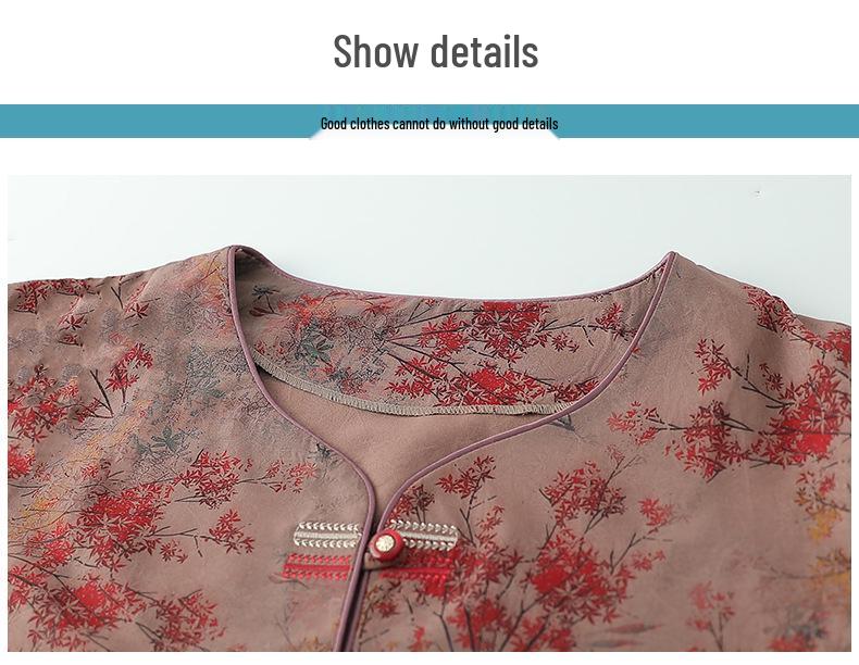 Chinese Style Short-Sleeve Two-Piece Set for Middle-Aged and Elderly Women - Spring/Summer Wear