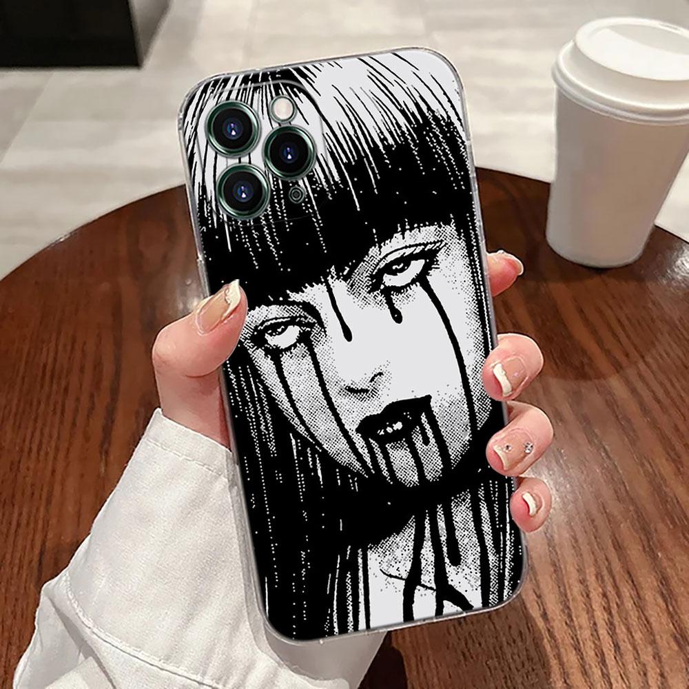 Horror Comic T-Tomies-Junjis Ito Manga Transparent Case For Apple iPhone 17 16 15 14 13 12 11 Pro Max Plus 16E 17Air Phone Cover