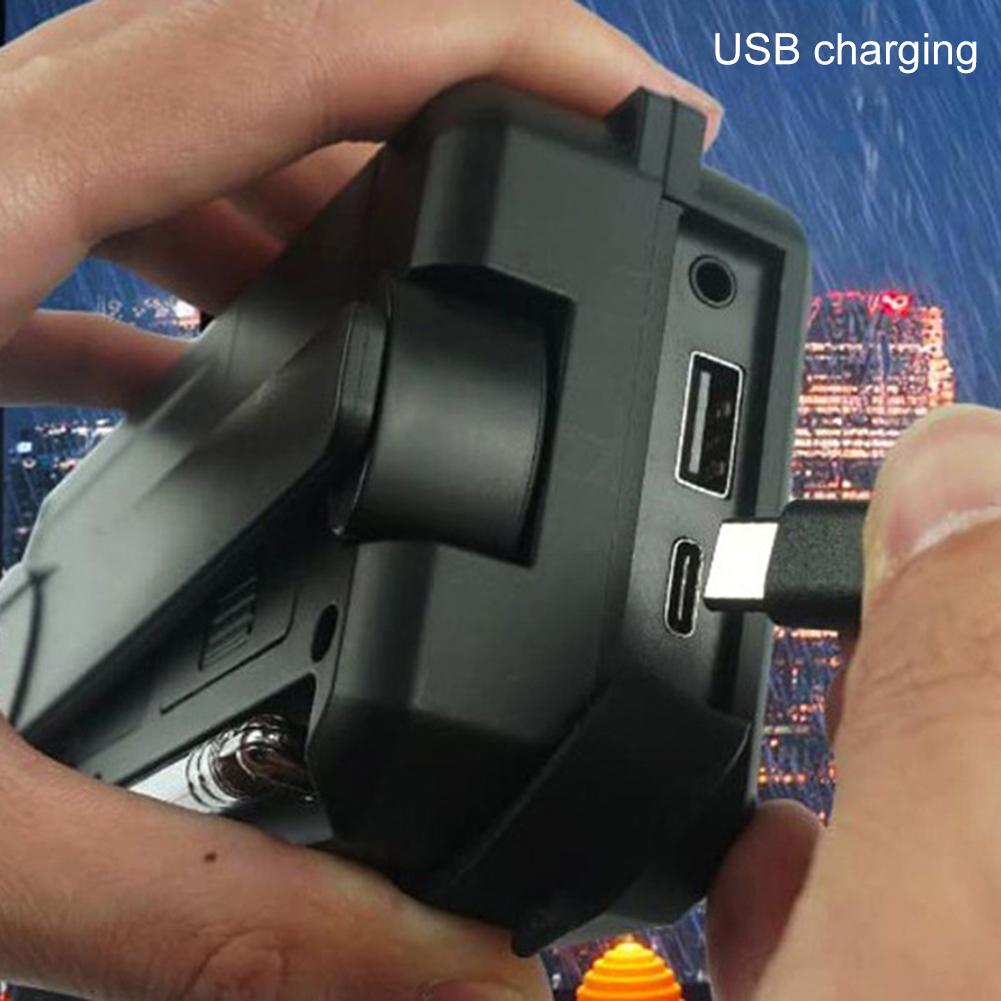 5000mAh Hand Crank Solar Power Radio Portable AM/FM/SW Weather Radio with SOS Alarm Flashlight Powerbank Outdoor Emergency Radio