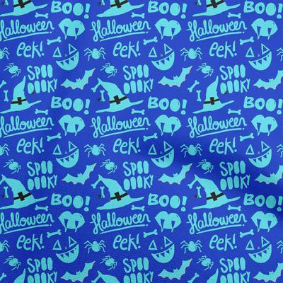 Bawełna Elastyczna Niebieska Tkanina Halloween Projekty Rzemieślnicze Dekoracyjna Tkanina Drukowana Na Metry 40 Calowa