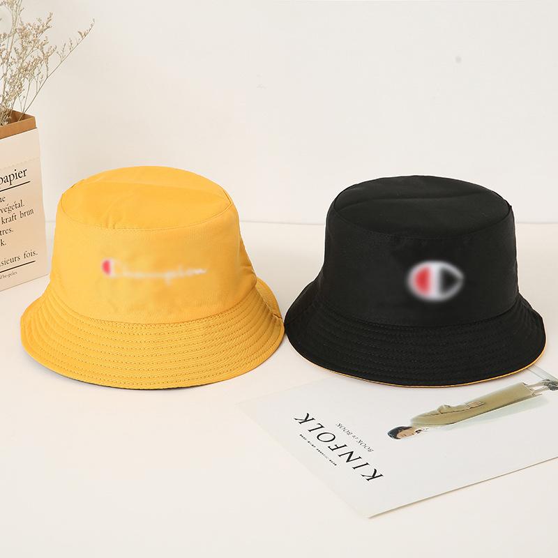 Double-sided fisherman's basin hat women's hat fashion letter embroidery quality hat personality trend hat