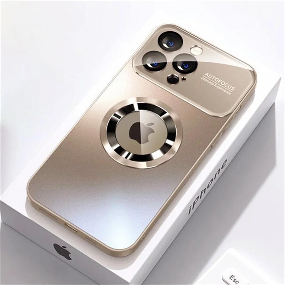 

Розкішний матовий магнітний чохол для телефону для iPhone 16 15 11 12 13 14 Pro Max Повний захист камери Силіконова рамка Матова задня кришка Ковпак For iPhone 15 Plus