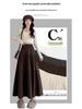 Korean Style Woolen Pleated A-line Skirt: High Waist, Hip-Covering, Draped Half Skirt for Women, Autumn/Winter Fashion.