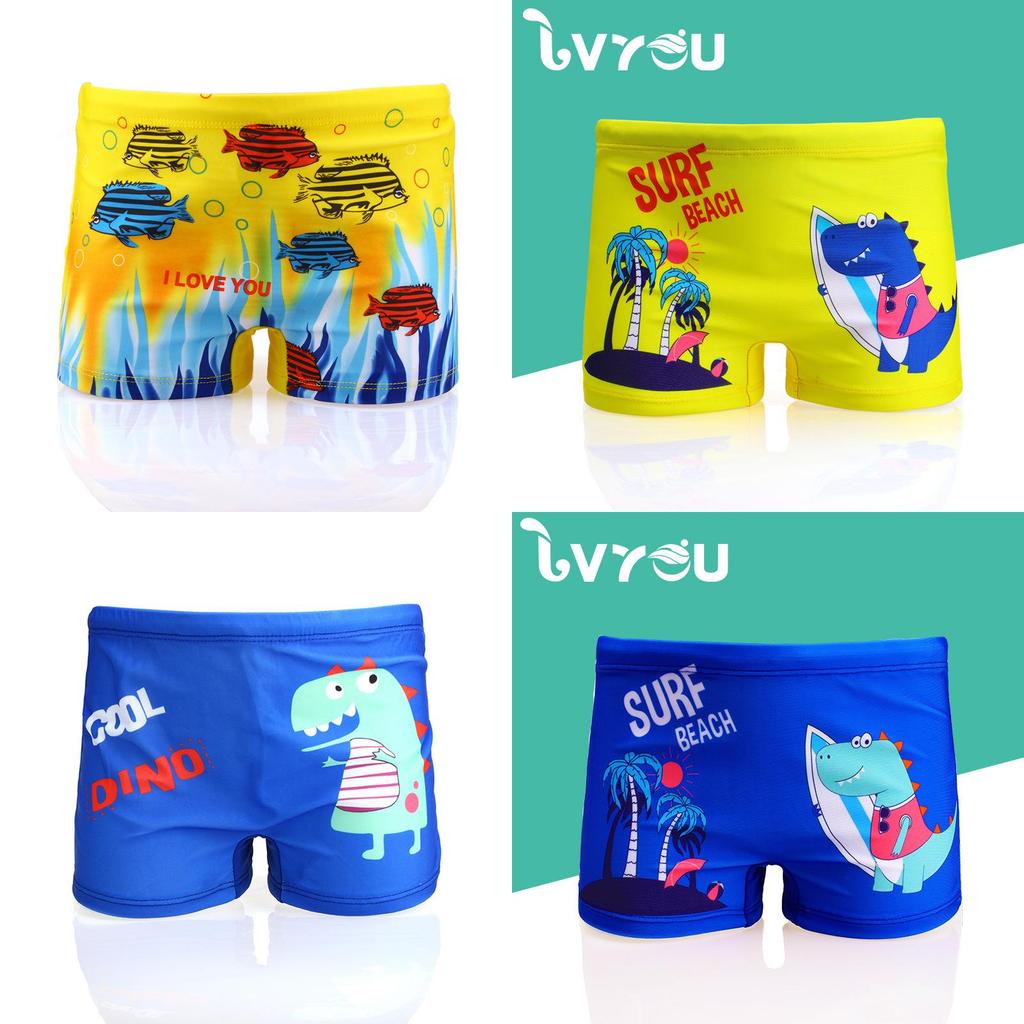 Baby Boys Cartoon Swim Shorts With Polyester Fabric For Water Play And Pool Fun