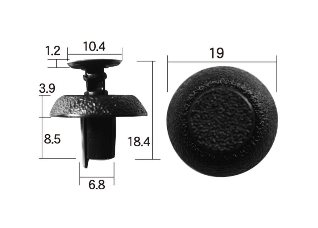 Boston BC5165 Automotive Parts Push Rivets Black 10 Per Bag