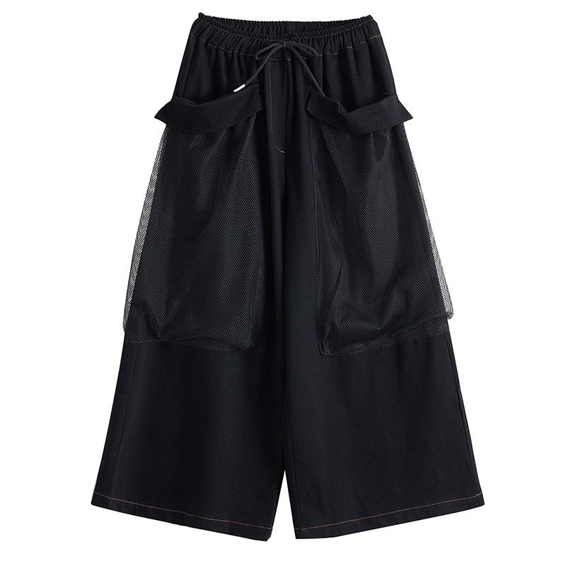 plus size Vintage patchwork high waist casual loose Women spring autumn jeans denim wide leg Pants