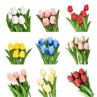 5ks 34cm Tulipán Umělá květina Skutečný dotyk Květiny Tulipán Kytice Dekor Falešné Tulipány Květina pro domácí svatební dekorace