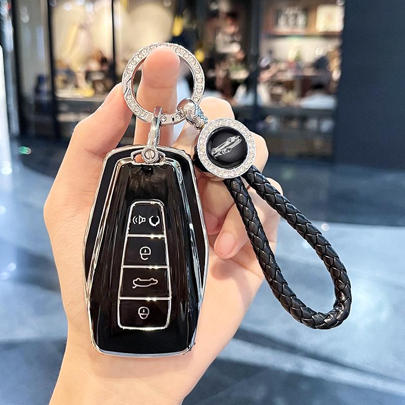 Silver Edge TPU Keyless Protector Auto Shell Fob Holder for Geely Emgrand Global Hawk GX7 Coolray 2024 X6 Car Key Case Cover