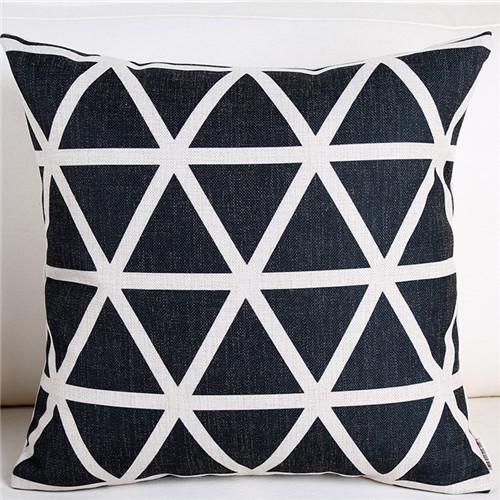 Personalisierte Schwarz-Weiß Dekorative Kissenhülle Geometrie Polyester Sitz-Taillen-Kissenbezug für Sofa Heimdeko