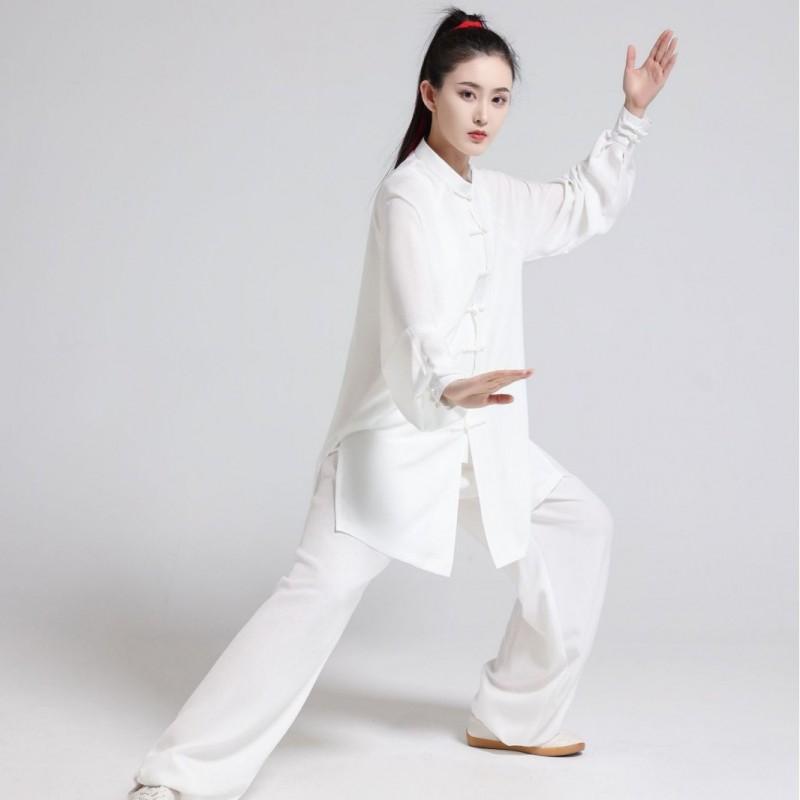 Mens Unisex Tai Chi Uniform Cotton Linen Blend Performance Wear