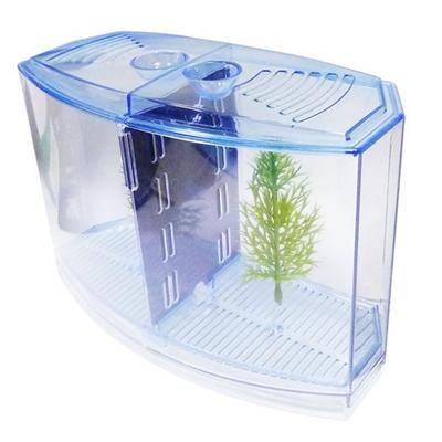 Fish Breeding Box Double Rooms Mini Plastic Aquarium Isolation Hatchery Incubator Box for Peacock Fish
