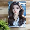 Metal Art Woman Face Profile Poster Korean Beauty Standard Wall Decor Home Art Gift