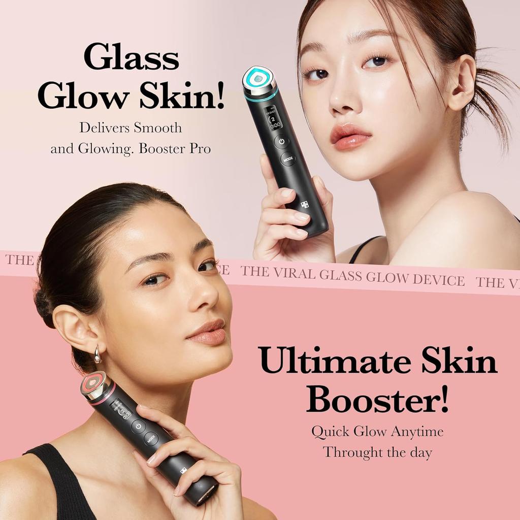 Medicube AGE-R Booster Pro  6-in-1 Real Glass Glow Device Enhanced Absorption Radiance Elasticity Pore Care LED Anti-Wrinkle Device Korean Skin Care
